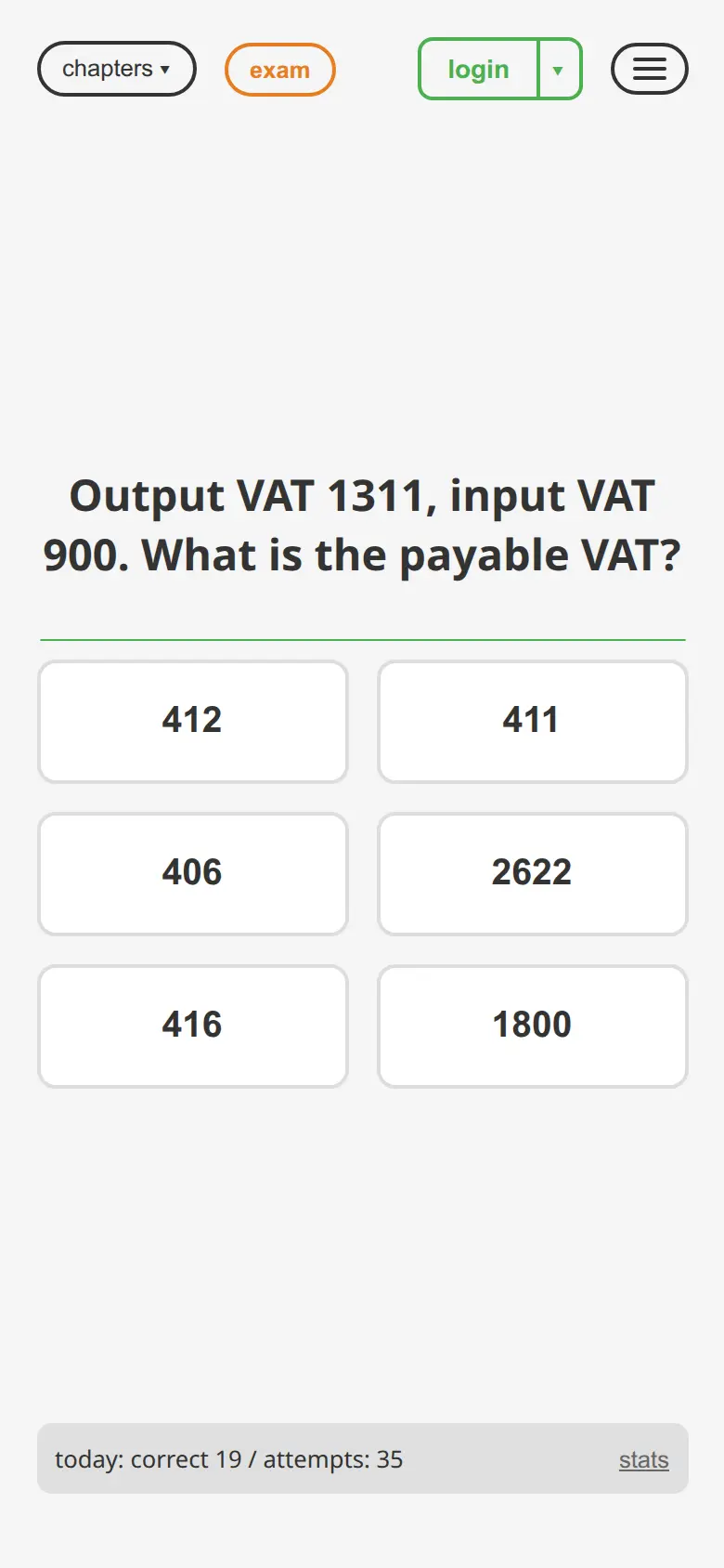 Math word problem about profit and loss with baht amounts — answer choices on a phone
